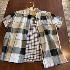 Lemongrass  plaid shirt and tank set. Size M